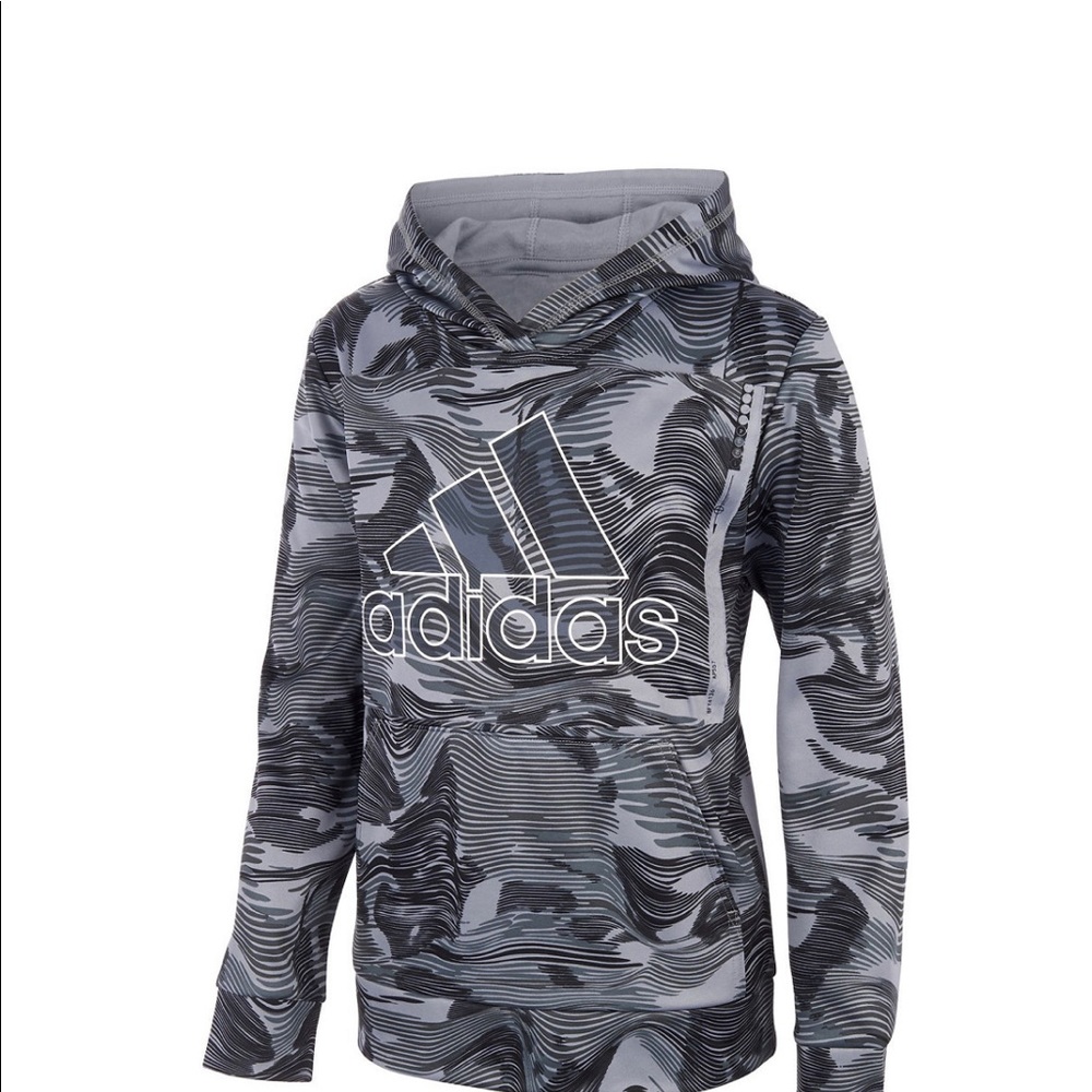 adidas Big Boys Warp Camouflage All Over Print Pullover Hoodie BNWTS $45